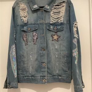 Customized Unique Rare Find Embellished Denim Jacket